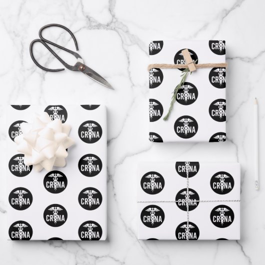 CRNA認定登録ナース麻酔科医ギフト ラッピングペーパーシート (正面)