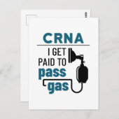 CRNA Iはガスを通過するために支払われる ポストカード (正面/裏面)