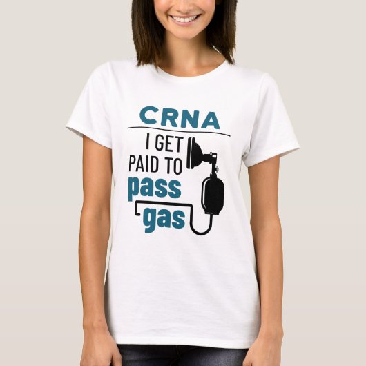 CRNA Iはガスを通過するために支払われる Tシャツ (正面)