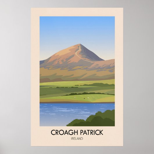Croagh Patrick Ireland Travel Poster ポスター (正面)