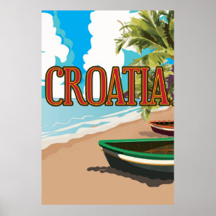 CROATIAヴィンテージ旅行ポスター ポスター