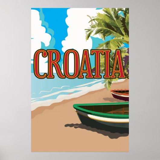 CROATIAヴィンテージ旅行ポスター ポスター (正面)