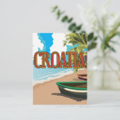 CROATIAヴィンテージ旅行ポスター ポストカード (スタンド正面)