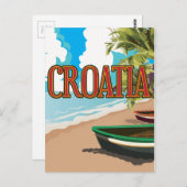 CROATIAヴィンテージ旅行ポスター ポストカード (正面/裏面)
