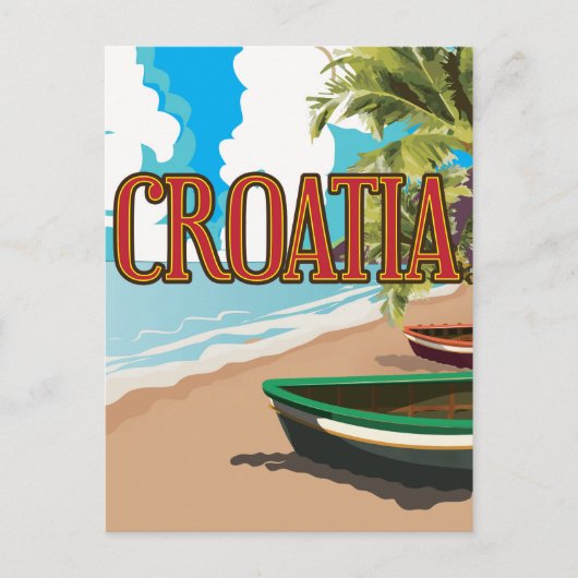 CROATIAヴィンテージ旅行ポスター ポストカード (正面)