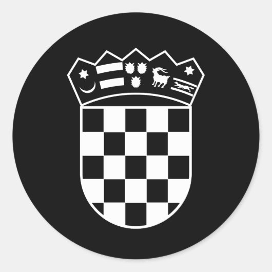 Croatia coat of arms, simple, checkerboard ラウンドシール (正面)