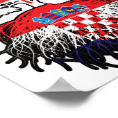 Croatia Croatian Canadian Canada Tree Roots Flag ポスター (角)