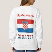 Croatia Croatian Flag Red Personalized Name Women  スウェットシャツ (裏面)