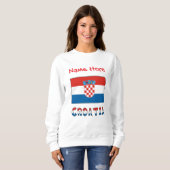Croatia Croatian Flag Red Personalized Name Women  スウェットシャツ (正面フル)
