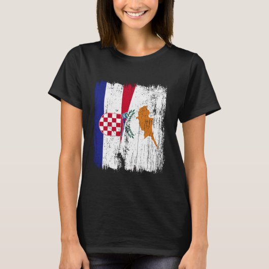 Croatia Cyprus Half Flag Croatian Cypriot Heritage Tシャツ (正面)