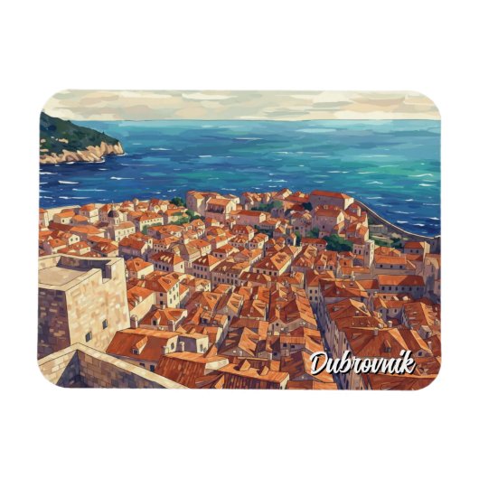 Croatia Dubrovnik Travel マグネット (横)