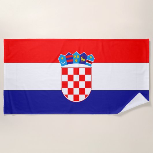 Croatia flag Beach Towel ビーチタオル (正面)