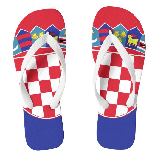 Croatia Flag Emblem ビーチサンダル (フットベッド)