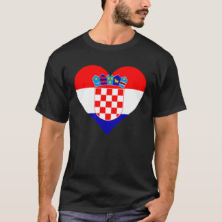 Croatia Flag Heart Croatia  Love Croatia Tシャツ