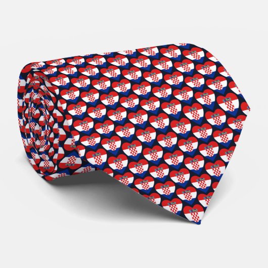Croatia Flag Hearts Tie ネクタイ (ロール)