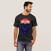 Croatia Flag Skull Croatian Roots Proud Patriotic Tシャツ (正面フル)