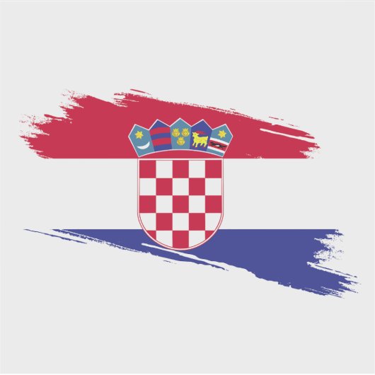 Croatia Flag Sticker – Patriotic Design シール (正面)