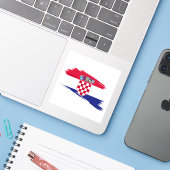 Croatia Flag Sticker – Patriotic Design シール (ノートパソコンとiPhone)