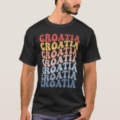 Croatia Groovy Retro Croat Tシャツ (正面)