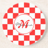 Croatia | Hrvatska | Checkered Name Monogram  コースター (正面)