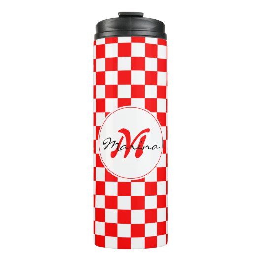 Croatia | Hrvatska | Checkered Name Monogram  タンブラー (正面)