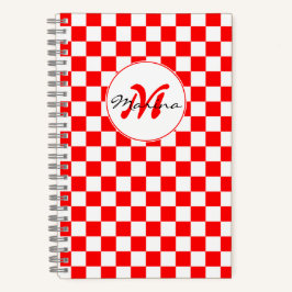 Croatia | Hrvatska | Checkered Name Monogram ノートブック