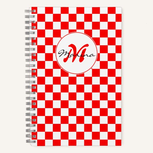 Croatia | Hrvatska | Checkered Name Monogram ノートブック (正面)