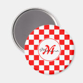 Croatia | Hrvatska | Checkered Name Monogram  マグネット (正面/裏面)