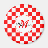 Croatia | Hrvatska | Checkered Name Monogram  マグネット (正面)
