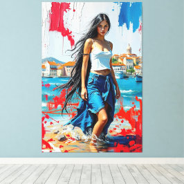Croatia Hrvatska Kroatien Hrv Zagreb Split Flag  キャンバスプリント