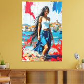 Croatia Hrvatska Kroatien Hrv Zagreb Split Flag キャンバスプリント (インサイチュ (リビング))