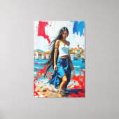 Croatia Hrvatska Kroatien Hrv Zagreb Split Flag キャンバスプリント (正面)