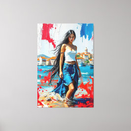Croatia Hrvatska Kroatien Hrv Zagreb Split Flag  キャンバスプリント