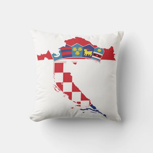 Croatia Hrvatska Kroatien Hrv Zagreb Split Flag クッション (正面)