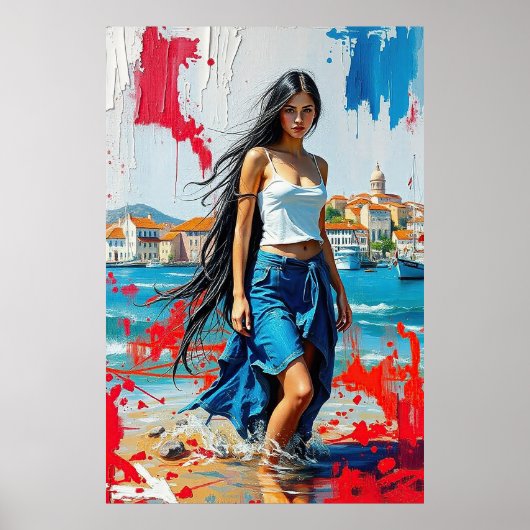 Croatia Hrvatska Kroatien Hrv Zagreb Split Flag ポスター (正面)