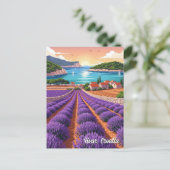 Croatia Hvar Lavendar Fields ポストカード (スタンド正面)