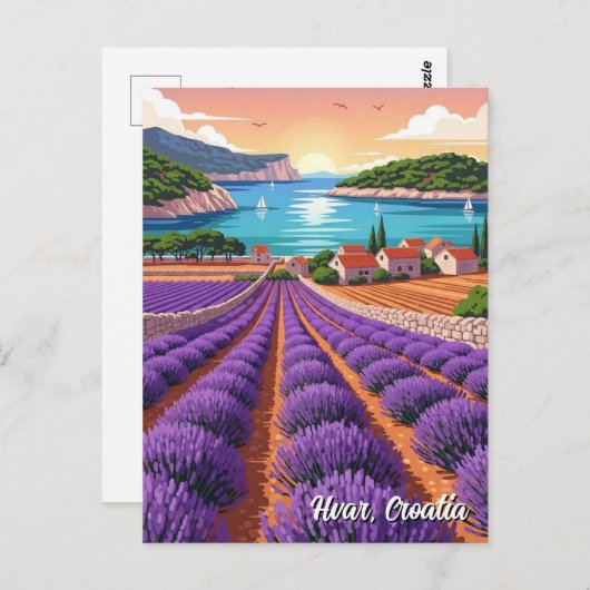 Croatia Hvar Lavendar Fields ポストカード (正面/裏面)