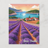Croatia Hvar Lavendar Fields ポストカード (正面)