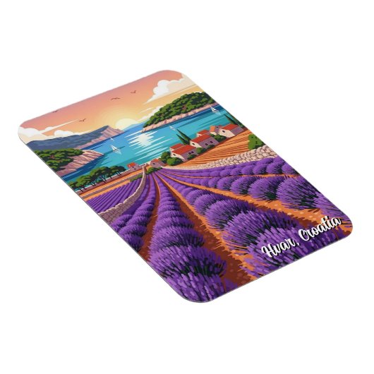 Croatia Hvar Lavendar Fields マグネット (右側)
