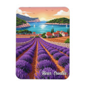 Croatia Hvar Lavendar Fields マグネット (縦)
