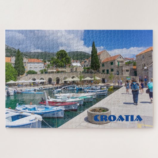 Croatia Scenic Harbor View ジグソーパズル (横)
