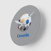 Croatia Soccer ラウンド壁時計 (傾斜)
