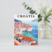 Croatia Vintage Adriatic Sea Coastline ポストカード (スタンド正面)