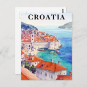 Croatia Vintage Adriatic Sea Coastline ポストカード (正面/裏面)