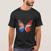 Croatian Danish Flag Butterfly Tシャツ (正面)