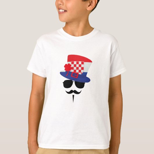 Croatian Fan with Mustache Tシャツ (正面)
