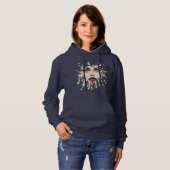 Croatian Flag Face – Eyes & Lips Pop Art Portrait パーカ (正面フル)