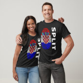 Croatian flag fingerprint motif split tシャツ (ユニセックス)