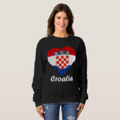 Croatian Flag Heart Croatian Roots Croatian Pride  スウェットシャツ (正面フル)