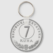 Croatian Kuna Coin Keychain–Customizable Backside キーホルダー (正面)